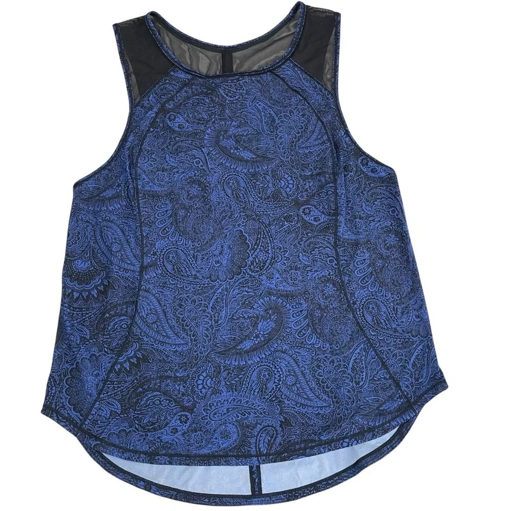 lululemon Sculpt Tank Antique Paisley Blue‎ Black